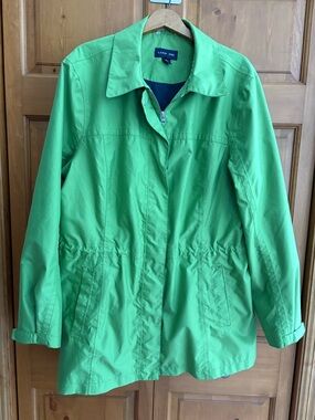 Lands' End Women's Bright Green Zip-Front Utility Jacket